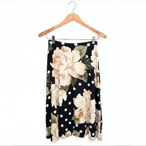 Farm Floral Black and Cream Skirt